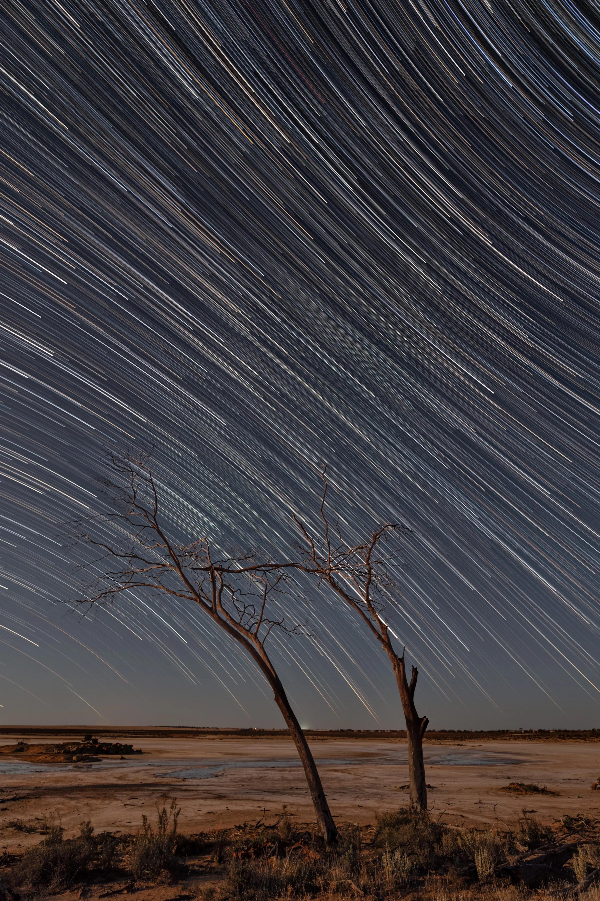 Star Trails Over the Salt Pan
