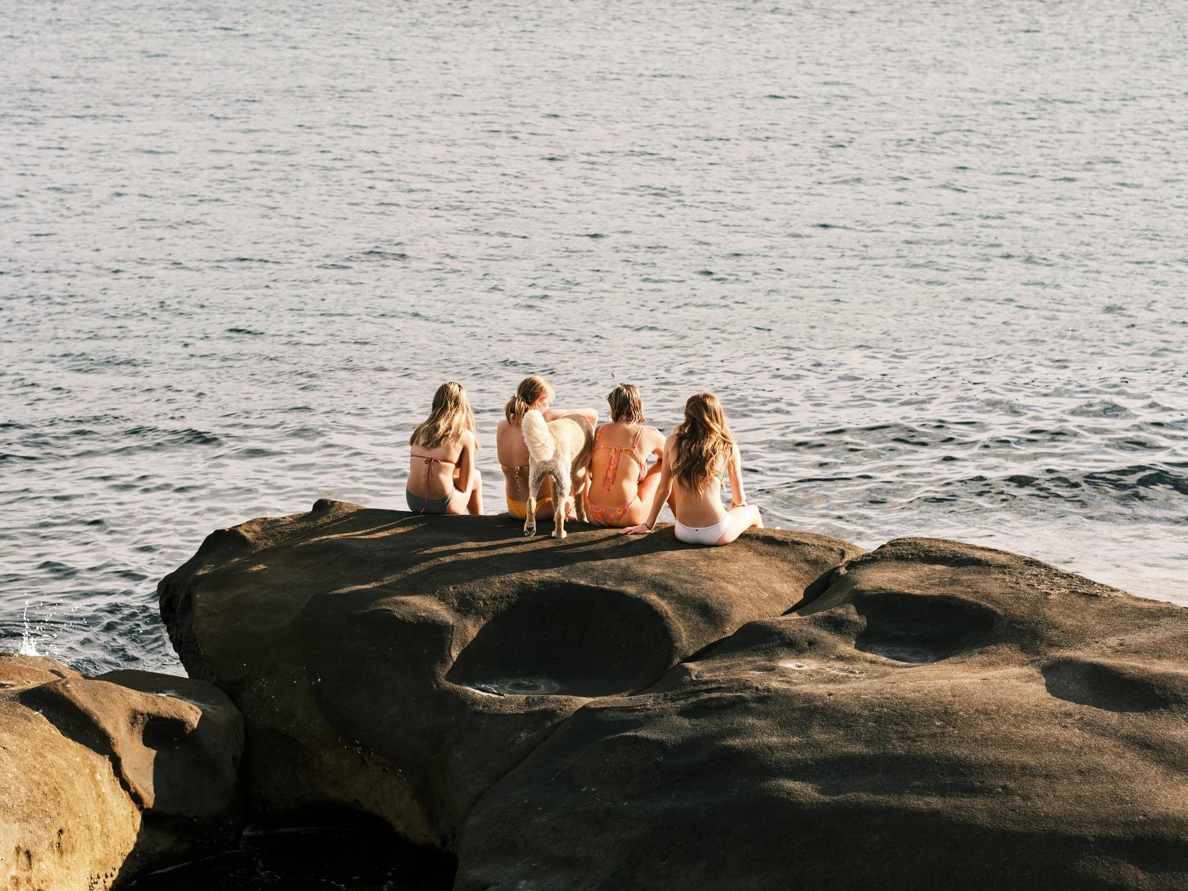 Friends on the Rocks at Sunset