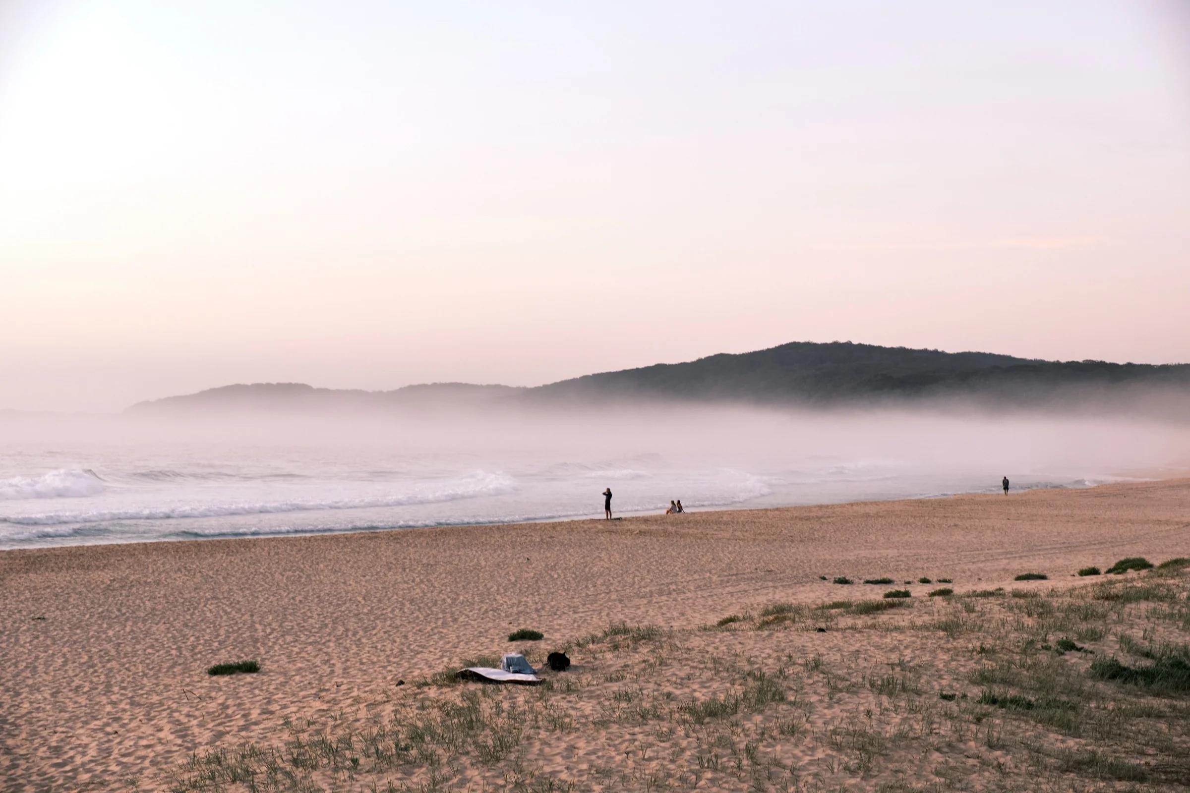 Misty Shore at Dusk