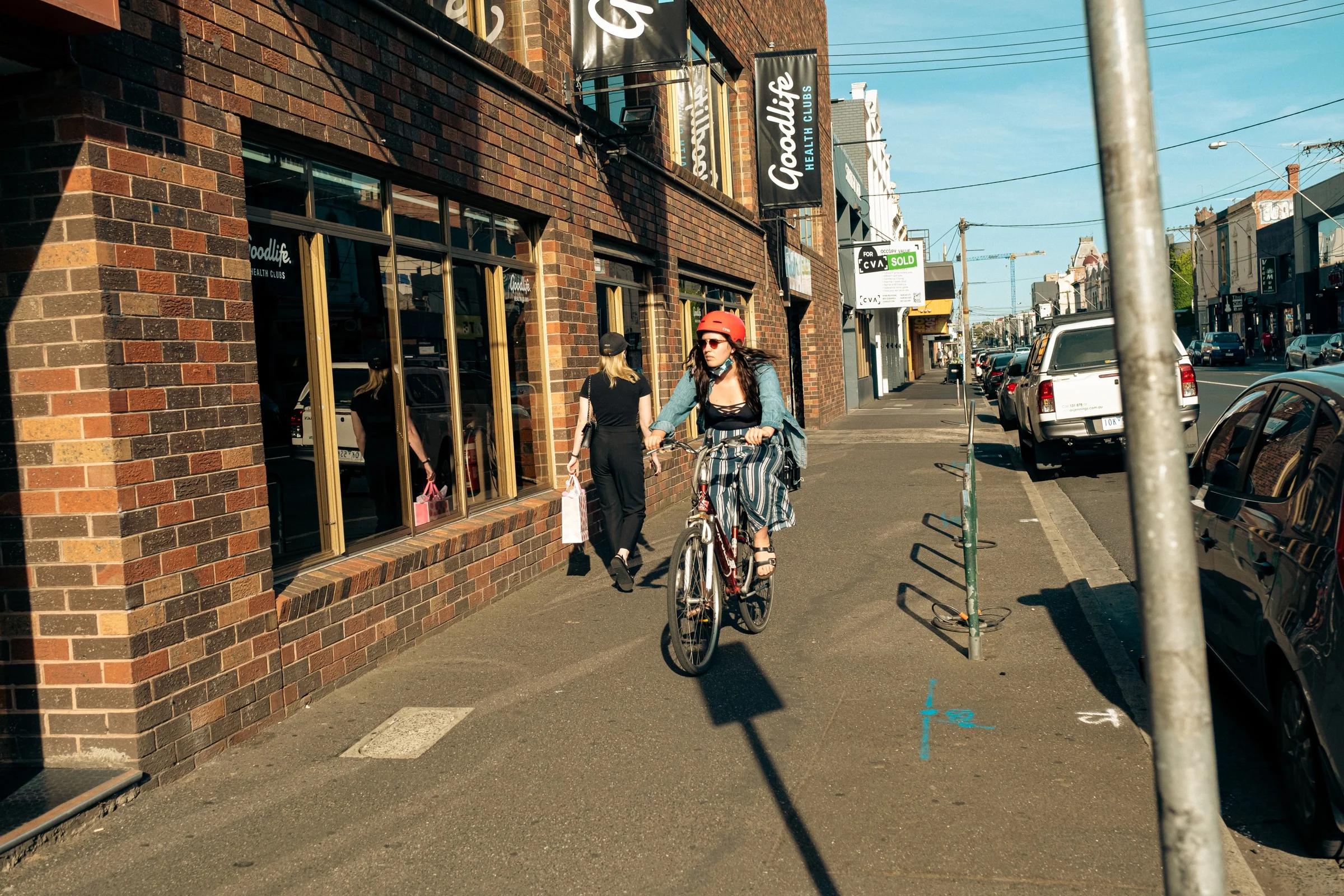 Cyclist Through the Inner City