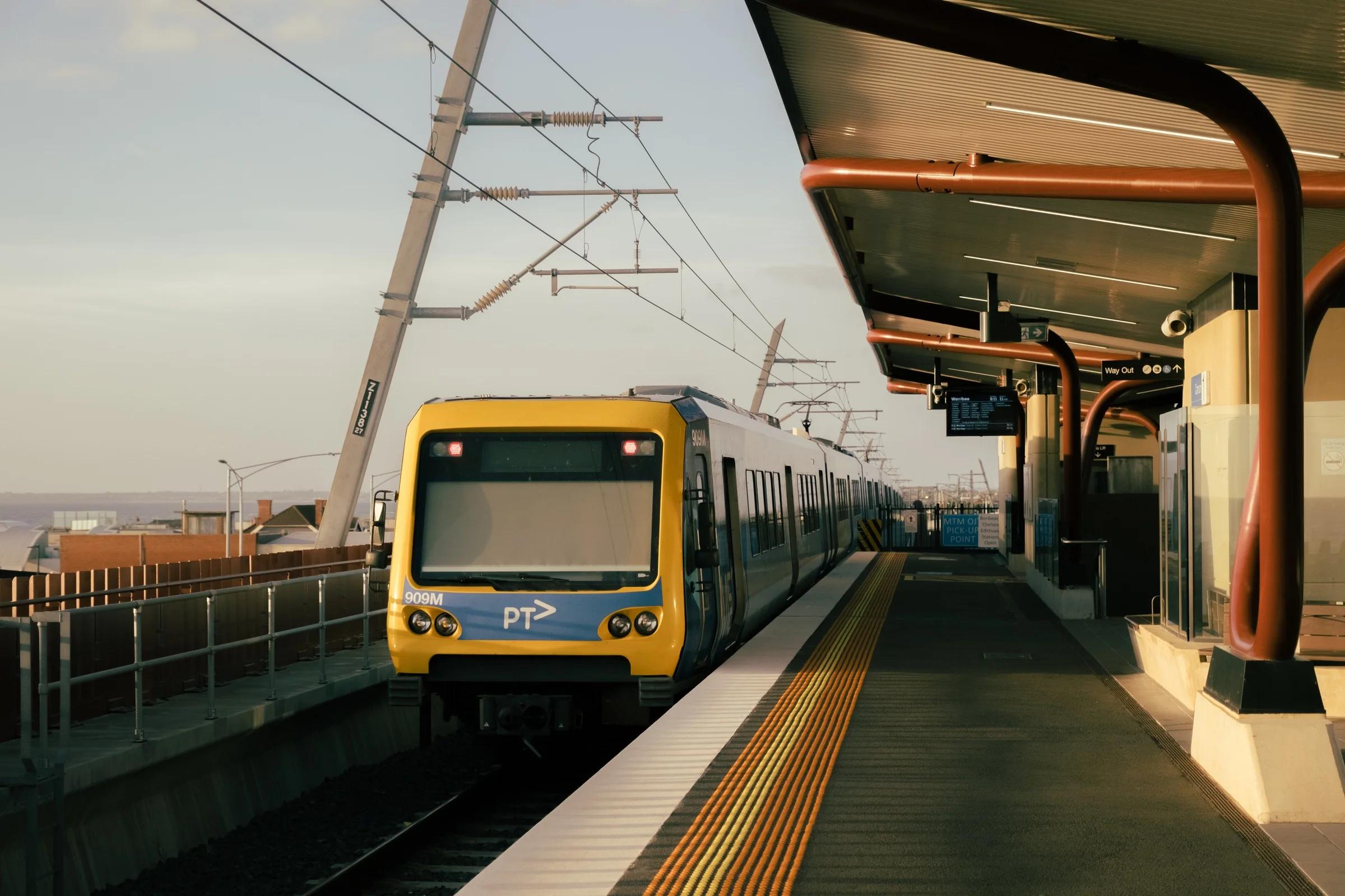Golden Hour Arrival at the Platform